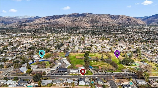 aerial view featuring a mountain view