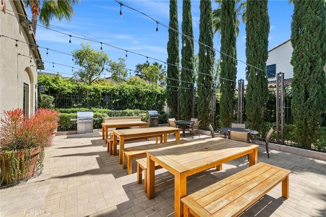 view of patio featuring area for grilling