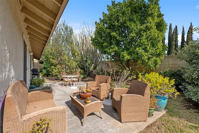 view of patio featuring outdoor lounge area