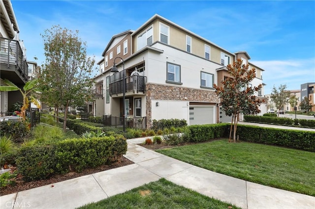 view of property with a garage