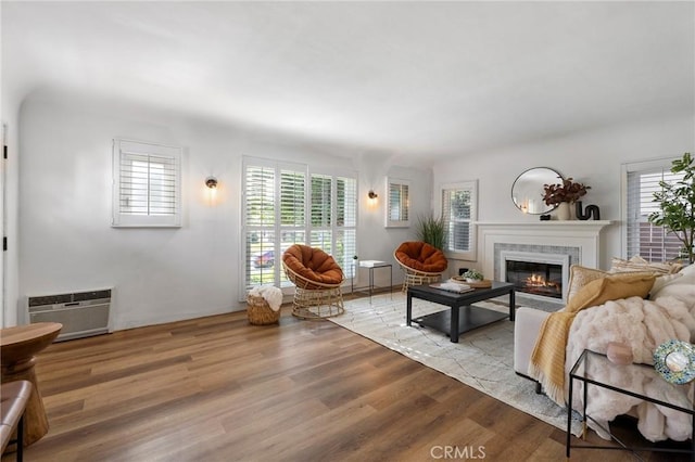 living room featuring light hardwood / wood-style floors