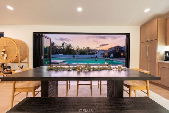 interior space with light hardwood / wood-style flooring