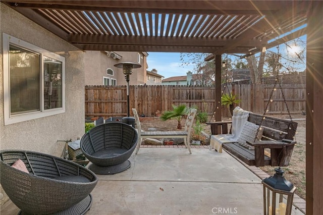 view of patio with a pergola