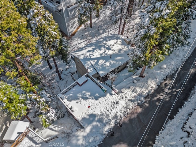 view of snowy aerial view