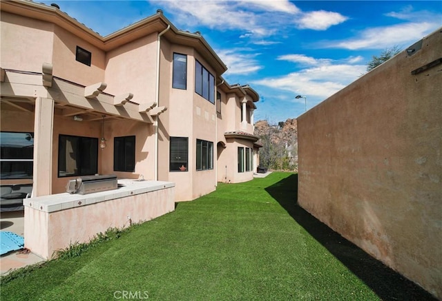 view of yard featuring area for grilling