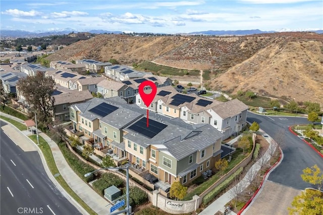 aerial view featuring a mountain view