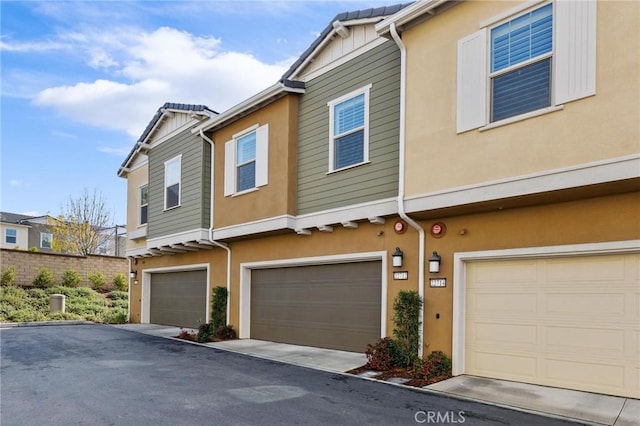 view of property with a garage