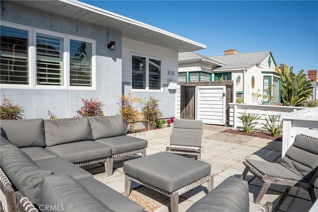 view of patio with an outdoor living space