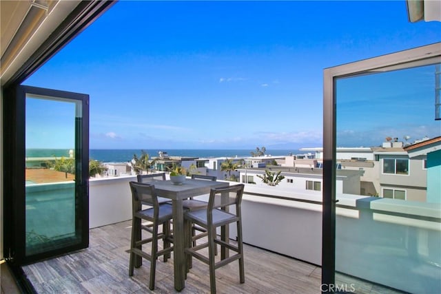 balcony with a water view