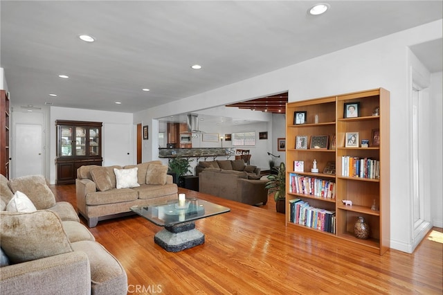 living room featuring hardwood / wood-style floors