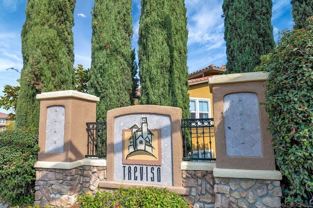 view of community sign