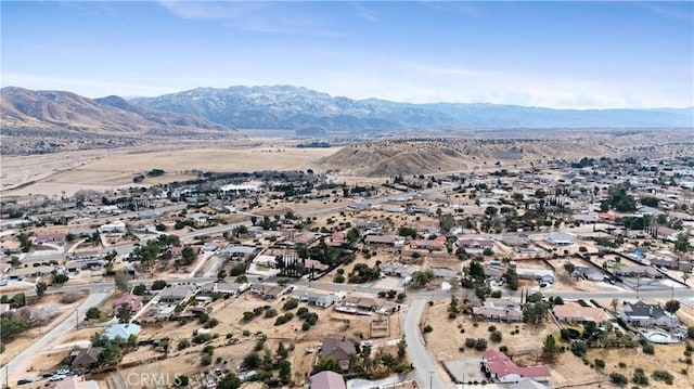 bird's eye view with a mountain view