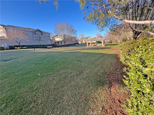 view of yard with a gazebo