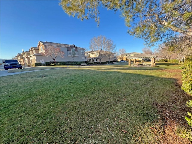 view of yard with a gazebo