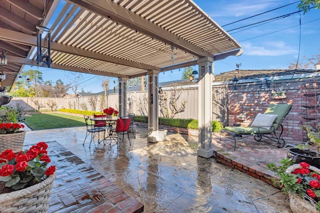 view of patio with a pergola