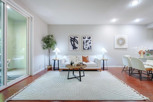 living room featuring hardwood / wood-style floors