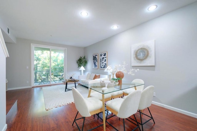 dining room featuring dark hardwood / wood-style floors