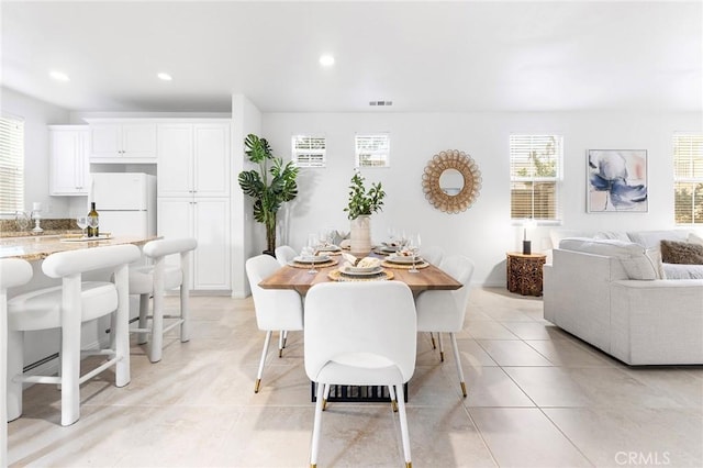 view of tiled dining room