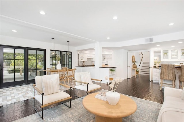 living room featuring hardwood / wood-style floors