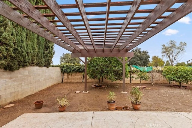 view of patio / terrace with a pergola