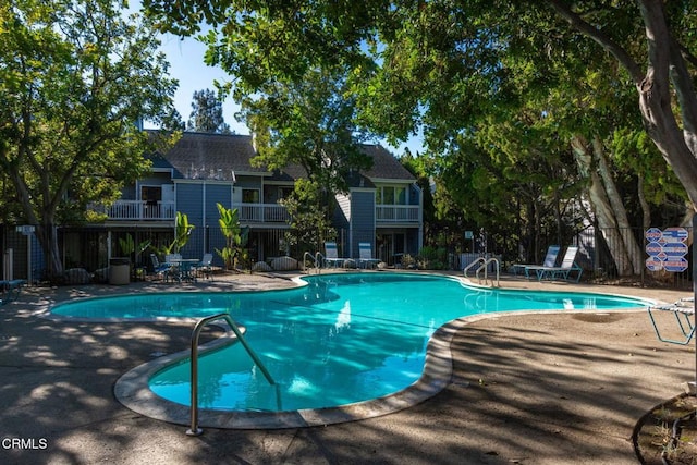 view of pool featuring a patio area