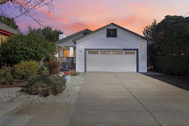 view of front of house with a garage