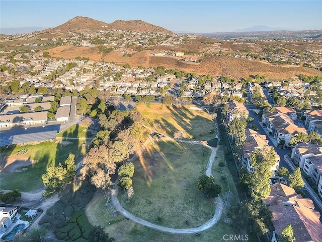 aerial view featuring a mountain view