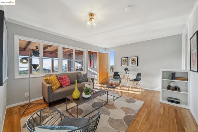 living room featuring light wood-type flooring