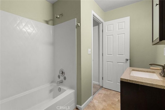 bathroom with vanity and shower / bath combination