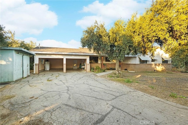 exterior space featuring a garage