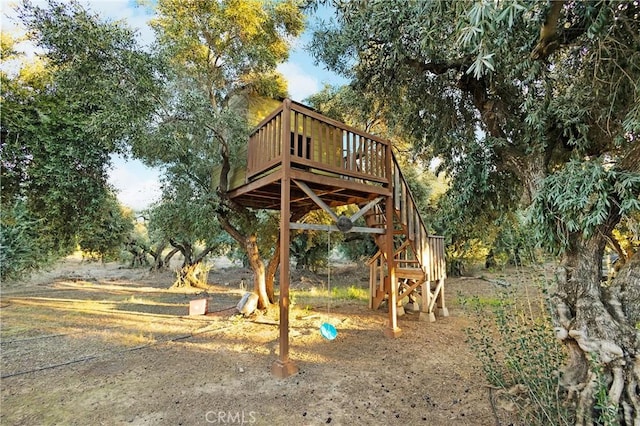 view of yard featuring a playground