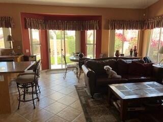 view of tiled living room