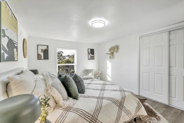 bedroom featuring hardwood / wood-style floors