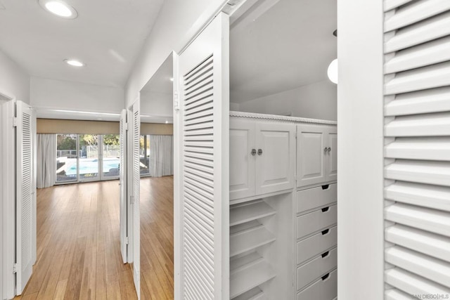 hallway featuring light hardwood / wood-style floors