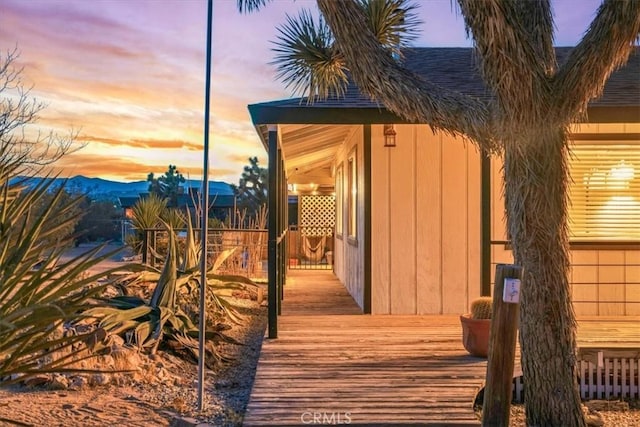 exterior space with a mountain view