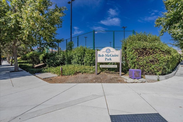 view of community sign