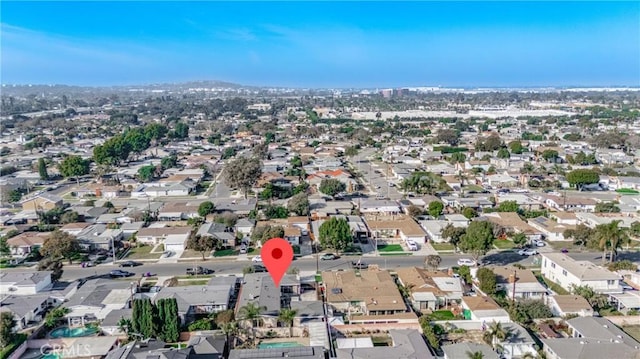 aerial view with a residential view