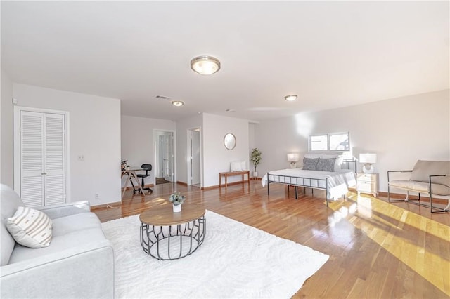 living room featuring wood-type flooring