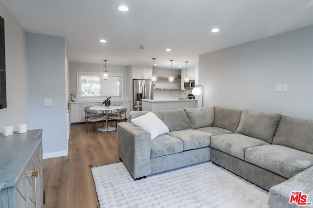 living room featuring hardwood / wood-style flooring