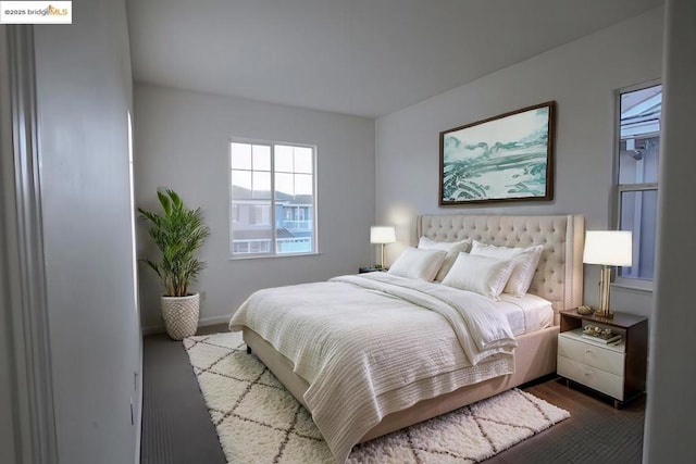 bedroom with wood-type flooring