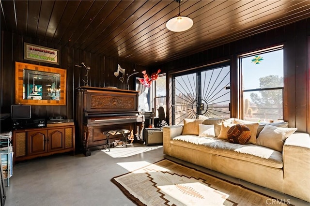 sunroom / solarium with wood ceiling and a wealth of natural light