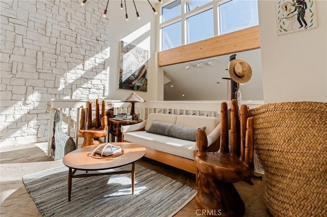 sitting room featuring a high ceiling