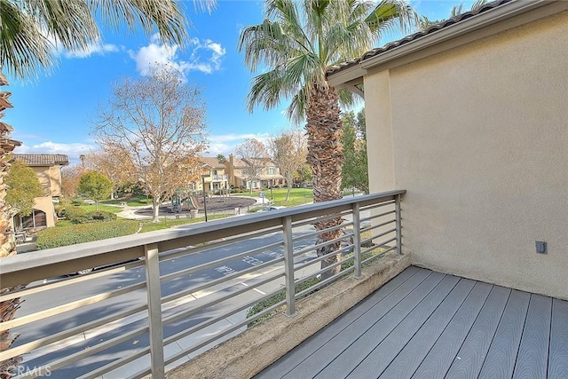 balcony with a residential view