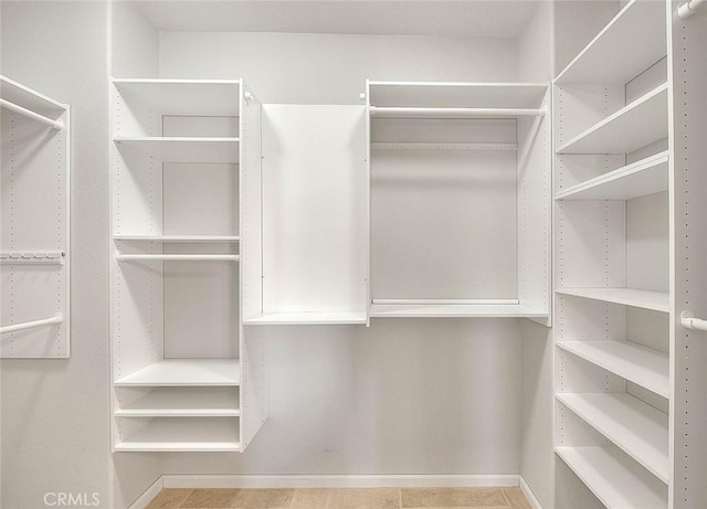 view of walk in closet