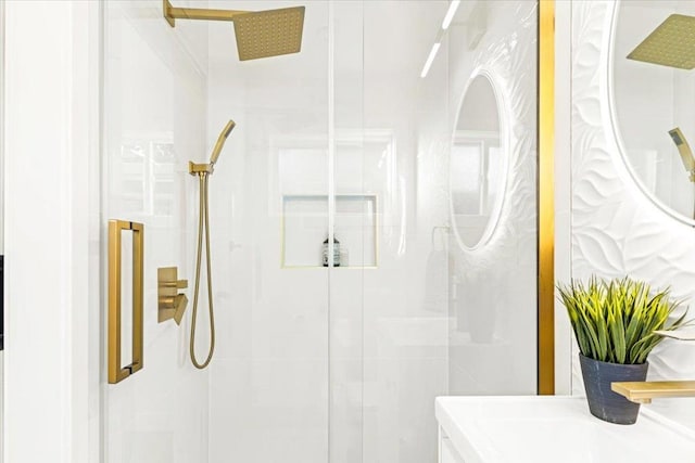 bathroom featuring walk in shower