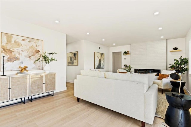 living room featuring light hardwood / wood-style floors