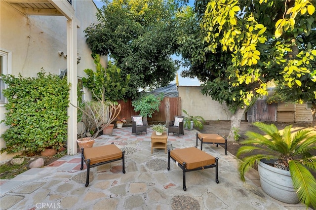 view of patio with an outdoor living space