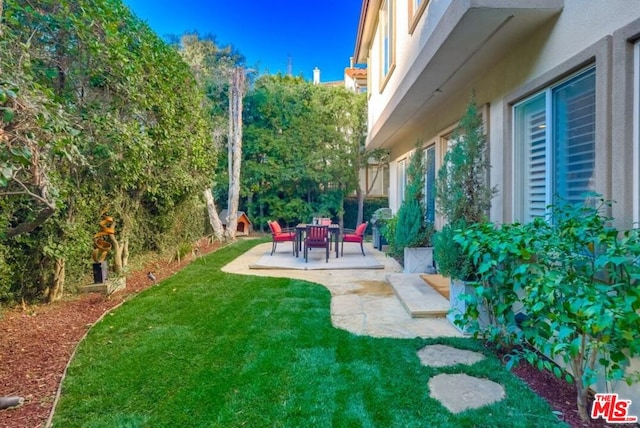 view of yard featuring a patio area