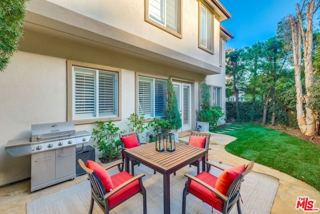 view of patio with grilling area