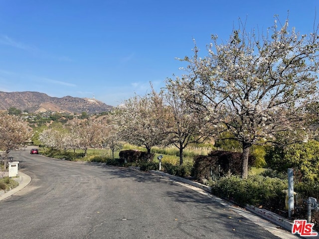 view of street with a mountain view